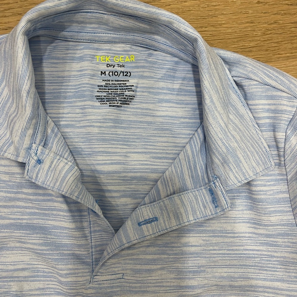 Tek Gear Kids Polo Shirt Trio - Black, Gray, Light Blue Size M(10/12) - Picture 7 of 9